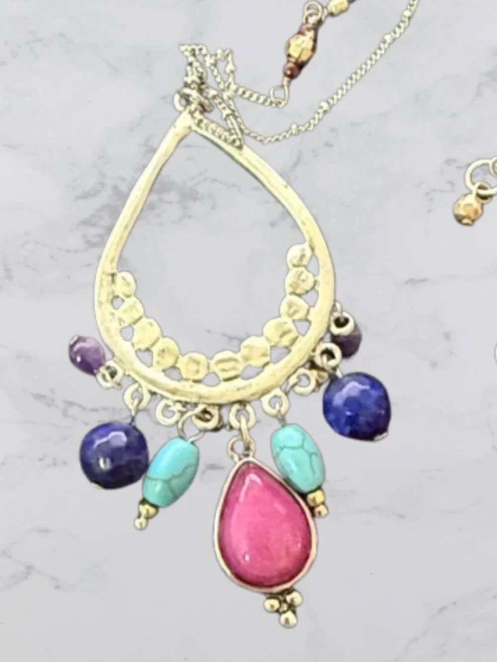 NWT J. Jill Silver-Tone Teardrop Pendant Necklace